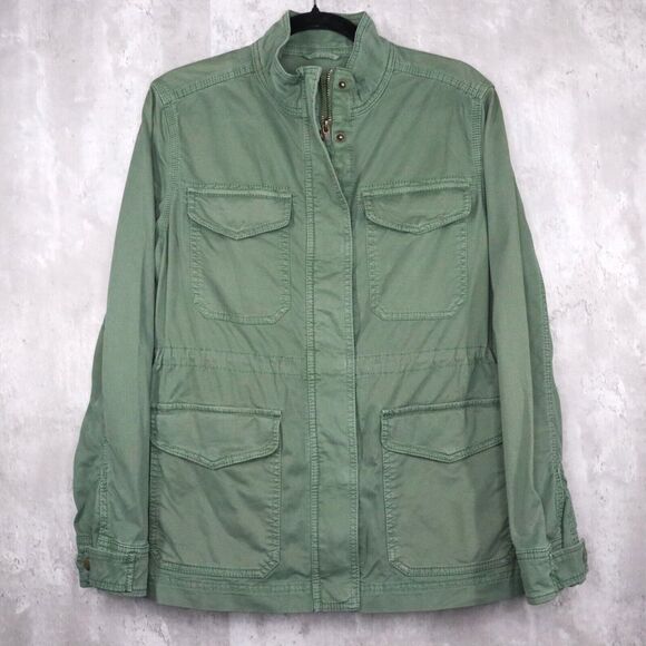 Gap Utility Jacket Womens Size Small Military Green Lightweight Drawstring Waist - Picture 1 of 5
